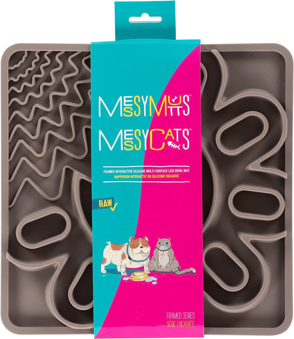 Messy Mutts Multi-Surface Lick Bowl Mat Grey - BlackPaw