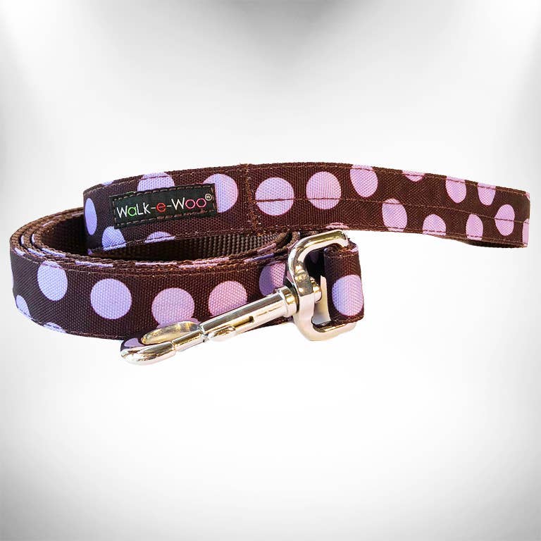 Purple Dot on Brown (collar & accessories)