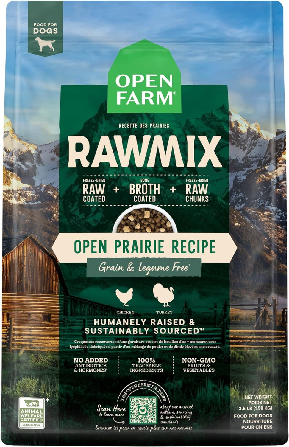 Open Farm Dog RawMix GF Open Prairie Recipe