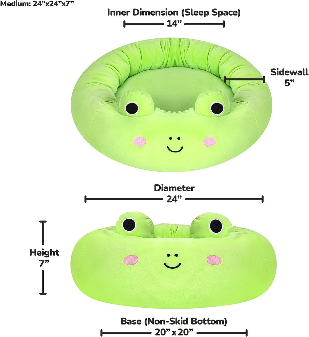 Squishmallows Wendy The Frog Cat & Dog Bed, Green