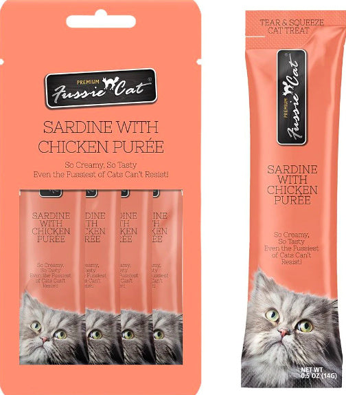 Fussie Cat Sardine with Chicken Pureé 4ct