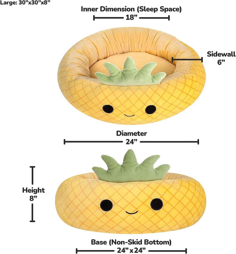 Squishmallows Maui The Pineapple Cat & Dog Bed, Yellow