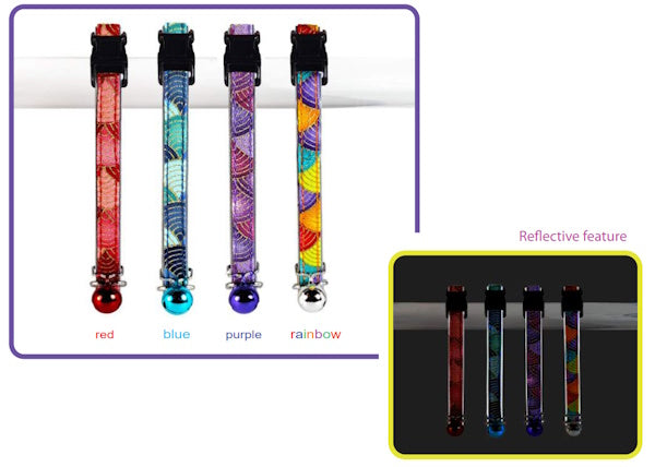 Goli Nami Reflective Cat Collar Rainbow