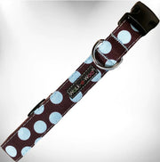 Walk-e-Woo Collar Dot Brown/Blue