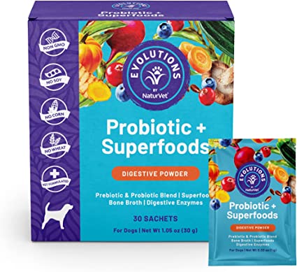 NaturVet Evolutions Probiotic + Superfoods Digestive Powder for Dogs