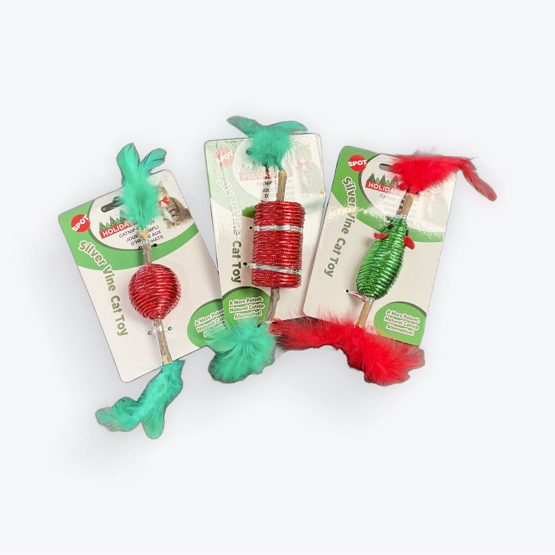 Spot Holiday Silver Vine Cord/Stick Assorted Cat Toy