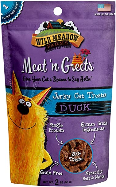 Meat ‘n Greets Jerky Cat Treats Duck 2oz