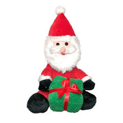 Patchwork Playful Pair Santa with Present 15”