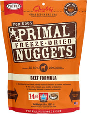 Primal Dog Freeze-Dried Nuggets 14oz Beef