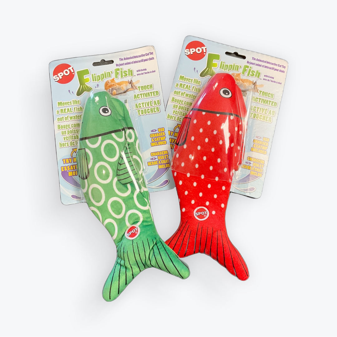 Spot Holiday Flippin’ Fish 11.5” Interactive Catnip Cat Toy Assorted