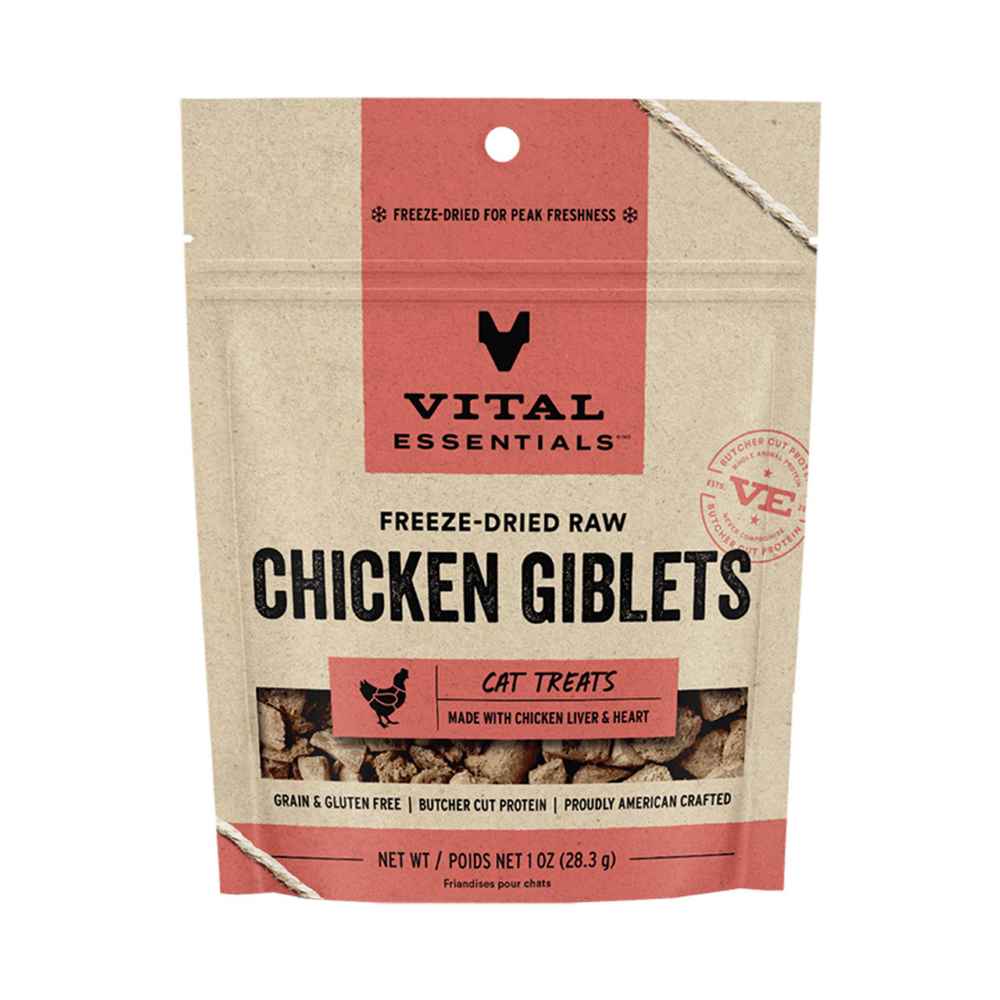 Vital Essentials Freeze-Dried Cat Treats Chicken Giblets 1oz