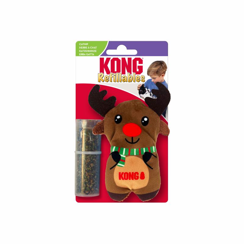 Kong Holiday Refillables Reindeer Catnip Toy