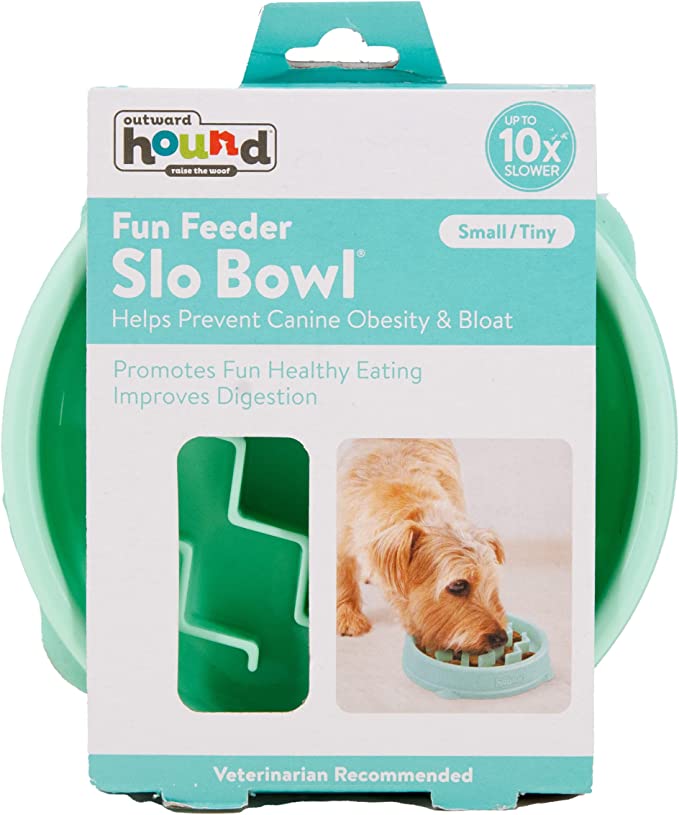 Outward Hound Fun Feeder Slo Bowl Maze Mint X-Small