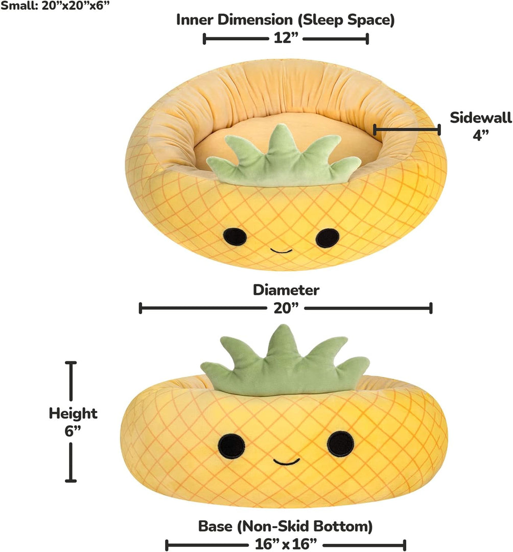 Squishmallows Maui The Pineapple Cat & Dog Bed, Yellow