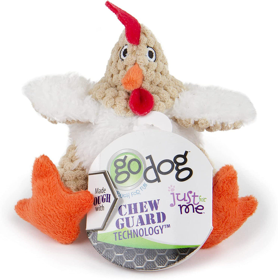 goDog Checkers Fat Rooster White Mini - BlackPaw