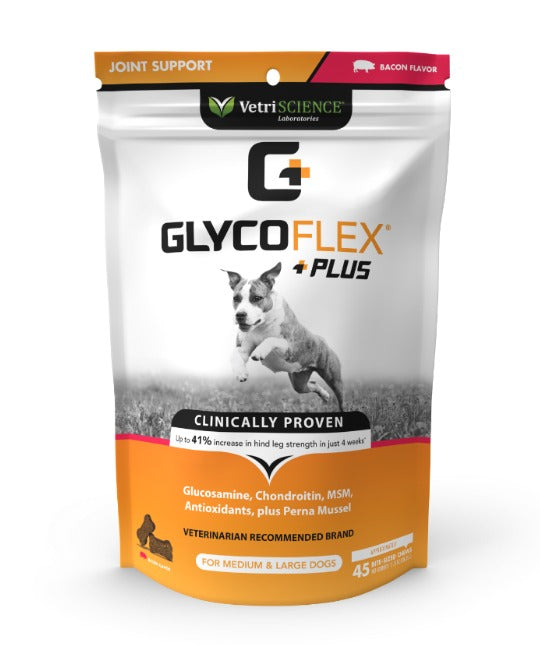 VetriScience Glycoflex Plus Joint Support M&L Dogs 45ct Bacon