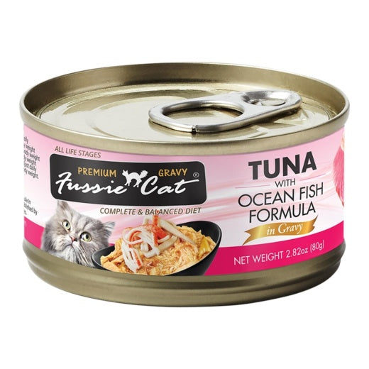 Fussie Cat Tuna with Ocean Fish in Gravy 2.8oz