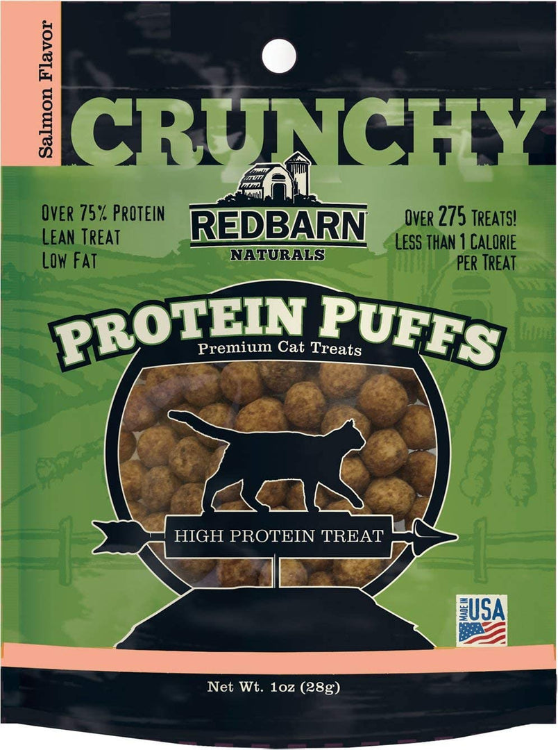 Redbarn Cat Crunchy Protein Puffs Salmon 1oz - BlackPaw