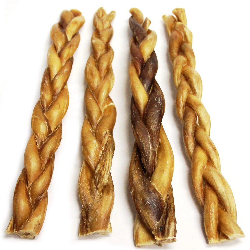 The Natural Dog Company 12" Braided Bully Sticks - BlackPaw - For Every Adventure