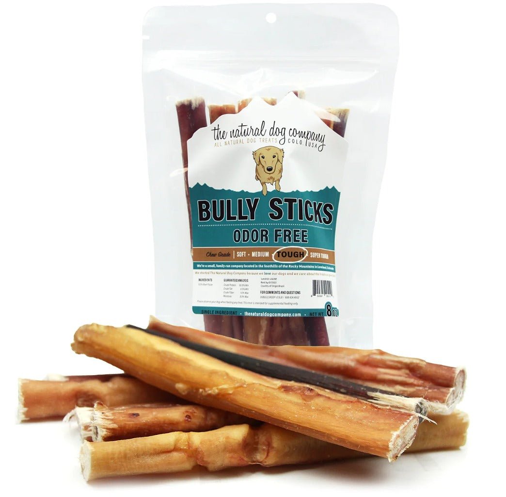 The Natural Dog Company 6” Bully Sticks Thick Odor Free - BlackPaw - For Every Adventure