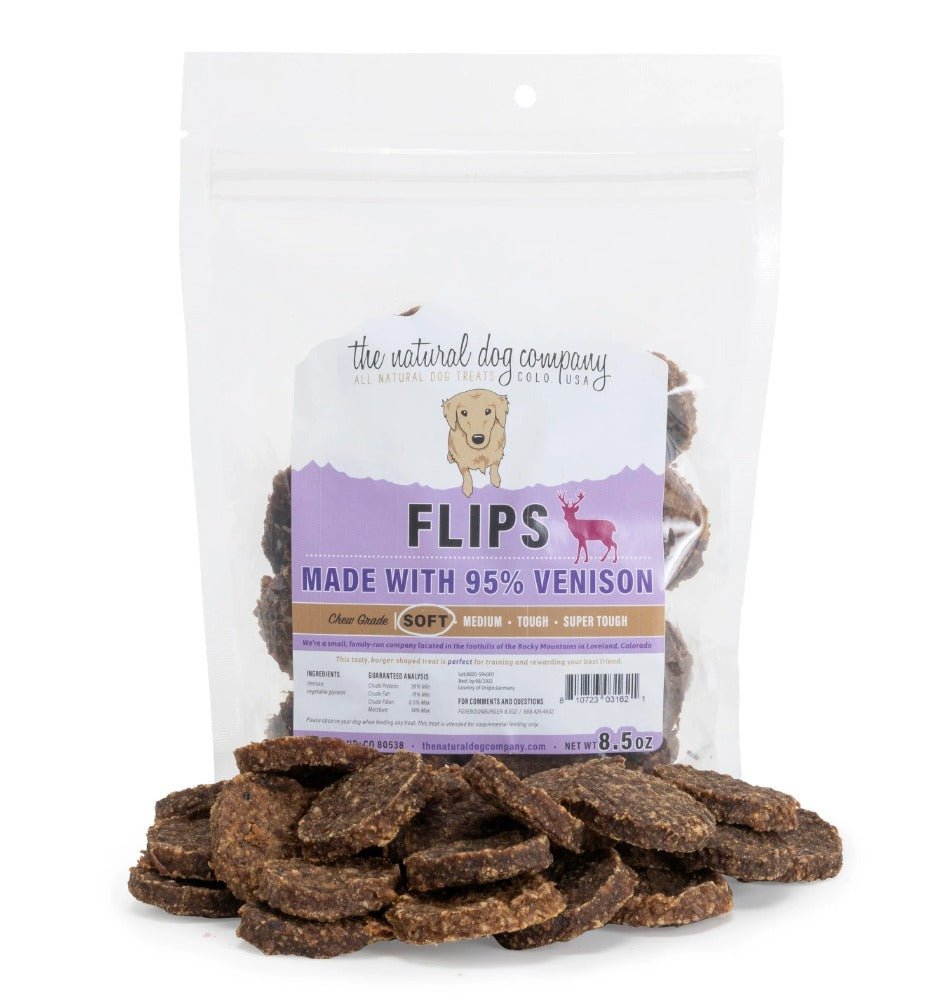 The Natural Dog Company Venison Flips 8.5oz - BlackPaw - For Every Adventure